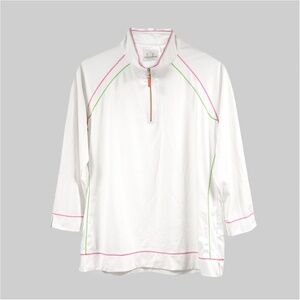 EP PRO Tour Tech Mock Neck 3/4 Sleeve Golf Polo Top Size XL